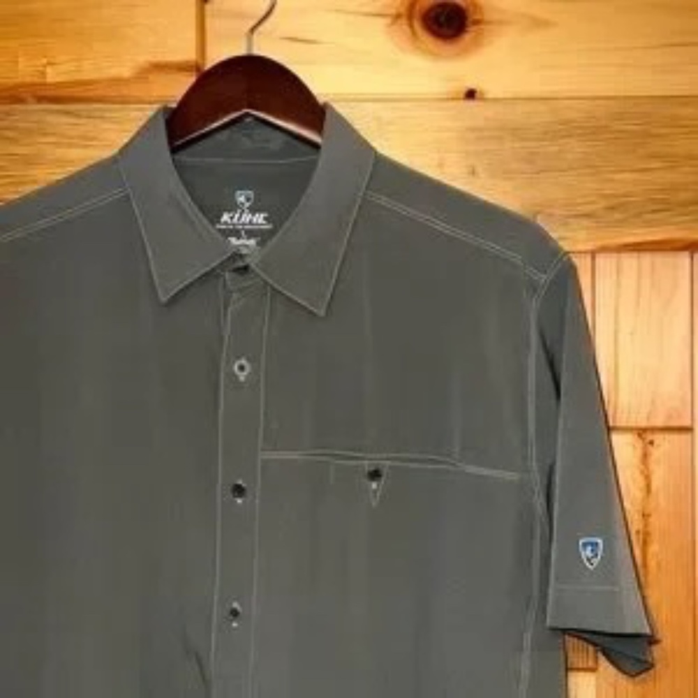 Men’s KUHL Tufflex Performance Hiking Trail Outdoor Military Green Shirt Large L